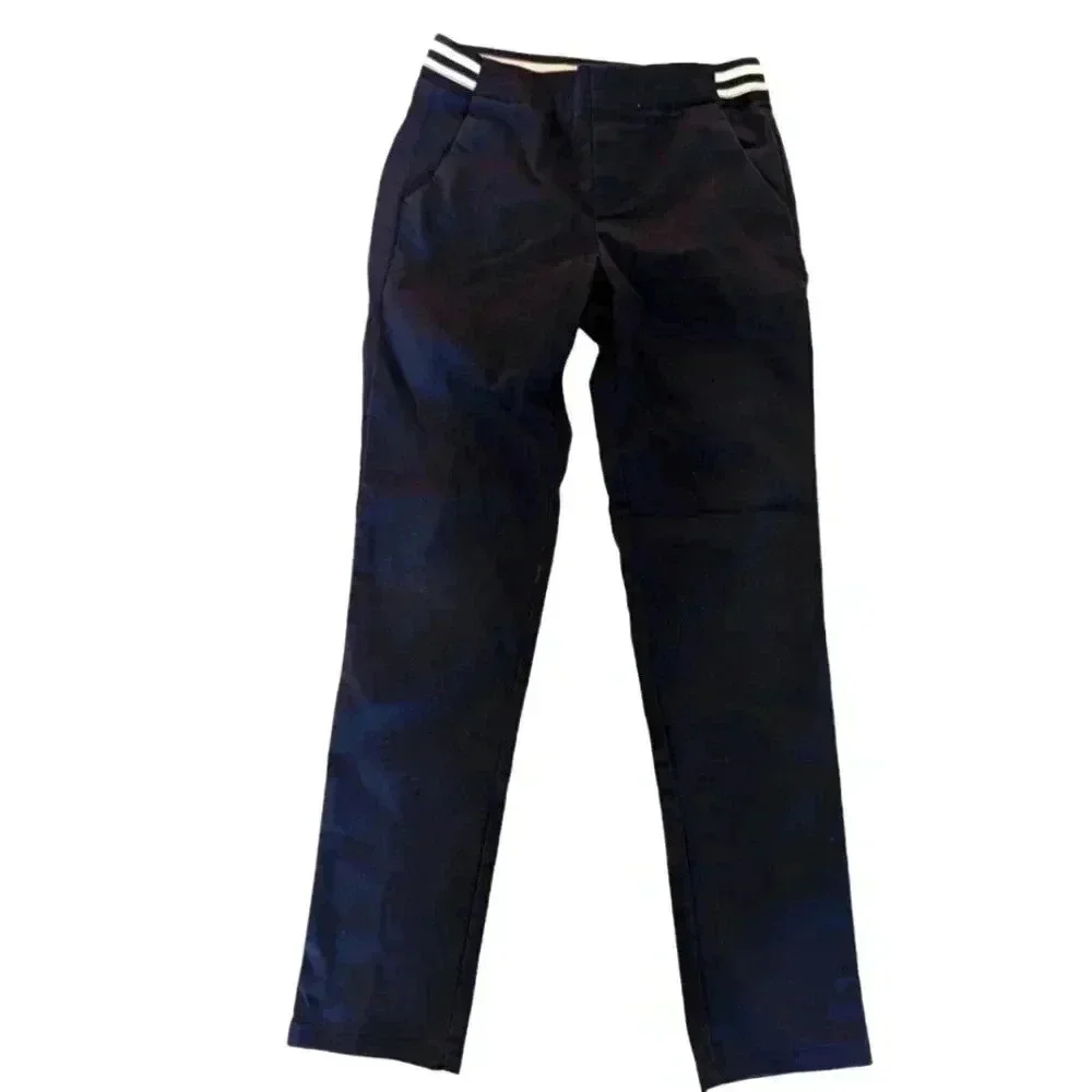 Nwot French Toast Girls Cotton Pull On Skinny Fit Pants Navy Blue Sz 8
